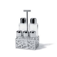 photo Alessi-CACTUS! Set for oil, vinegar, salt, pepper and spices in 18/10 stainless steel 1